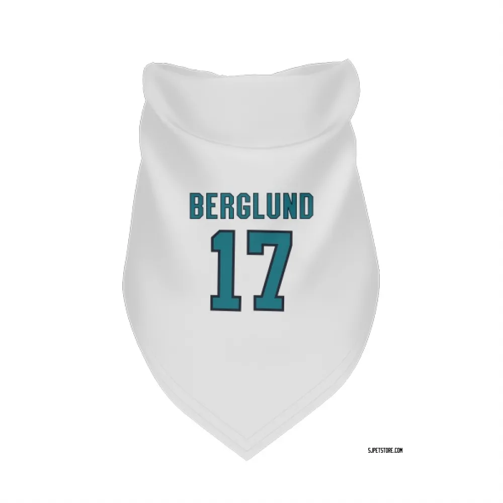 San Jose Sharks Carl Berglund White Pet Bandana for Dog & Cat