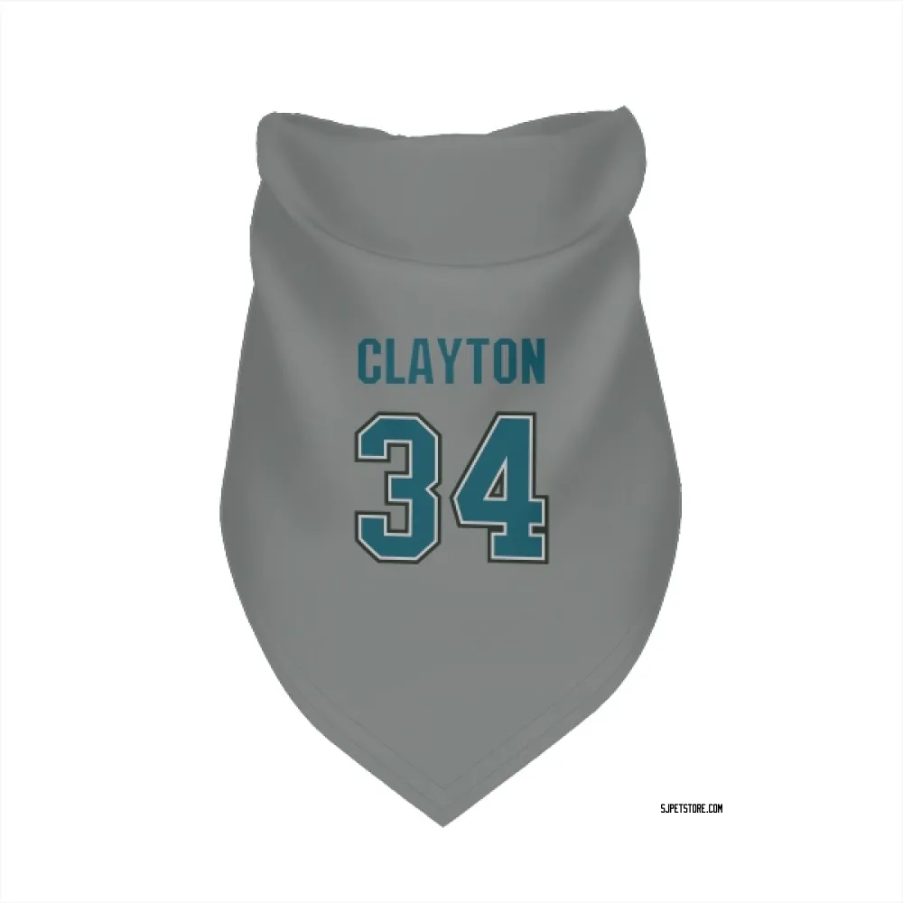 San Jose Sharks Cole Clayton Gray Pet Bandana for Dog & Cat