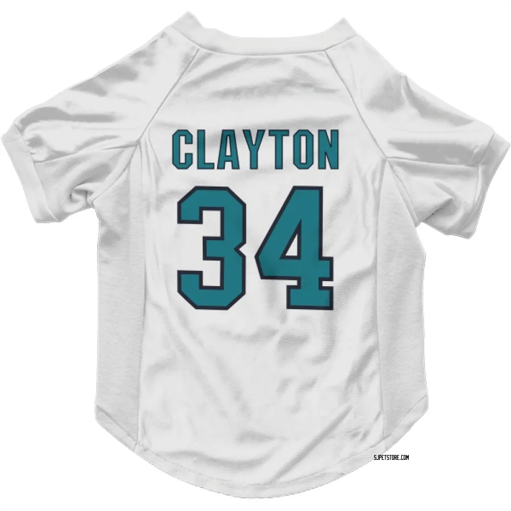 San Jose Sharks Cole Clayton White Pet Jersey for Dog & Cat