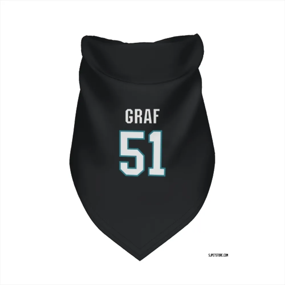 San Jose Sharks Collin Graf Black Pet Bandana for Dog & Cat