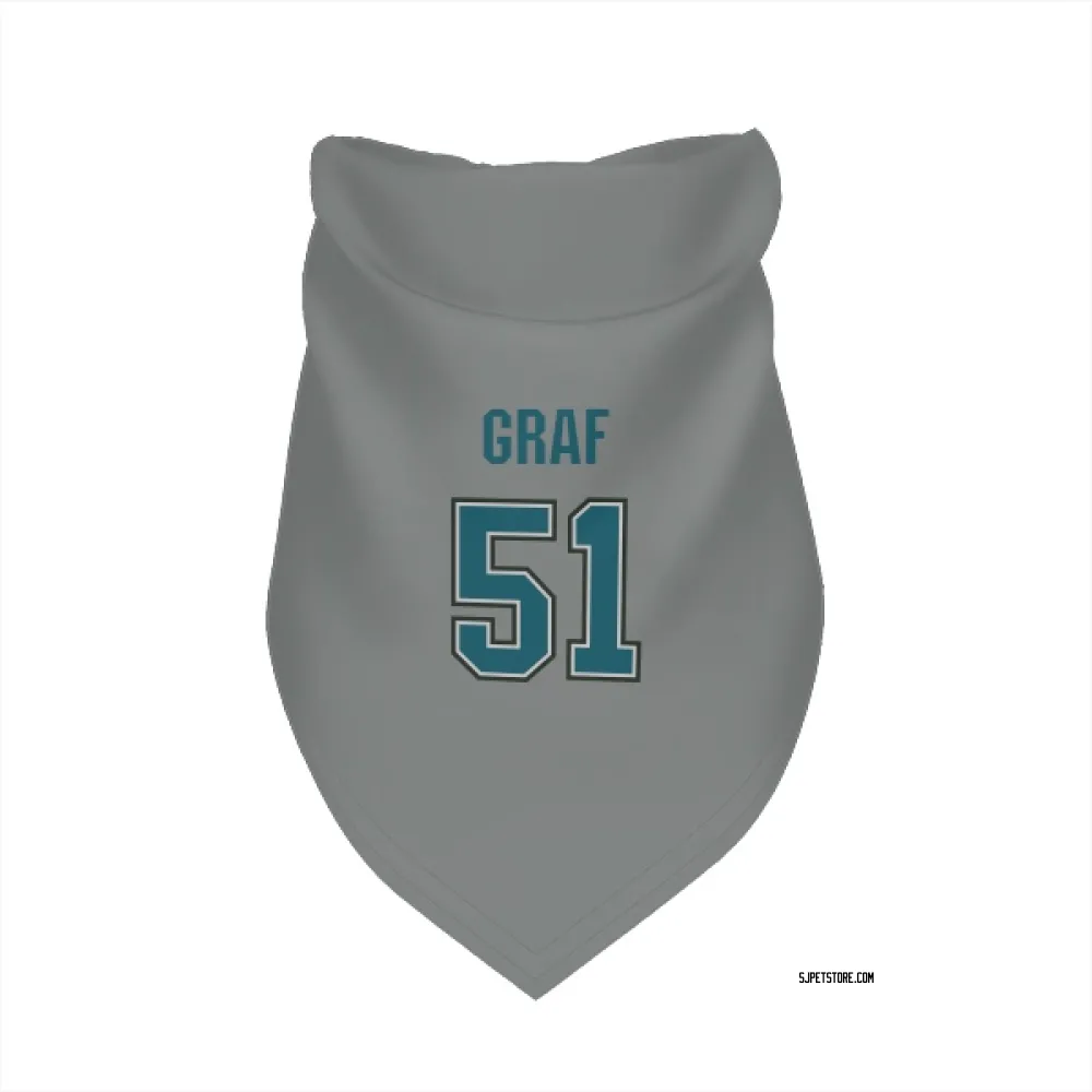 San Jose Sharks Collin Graf Gray Pet Bandana for Dog & Cat
