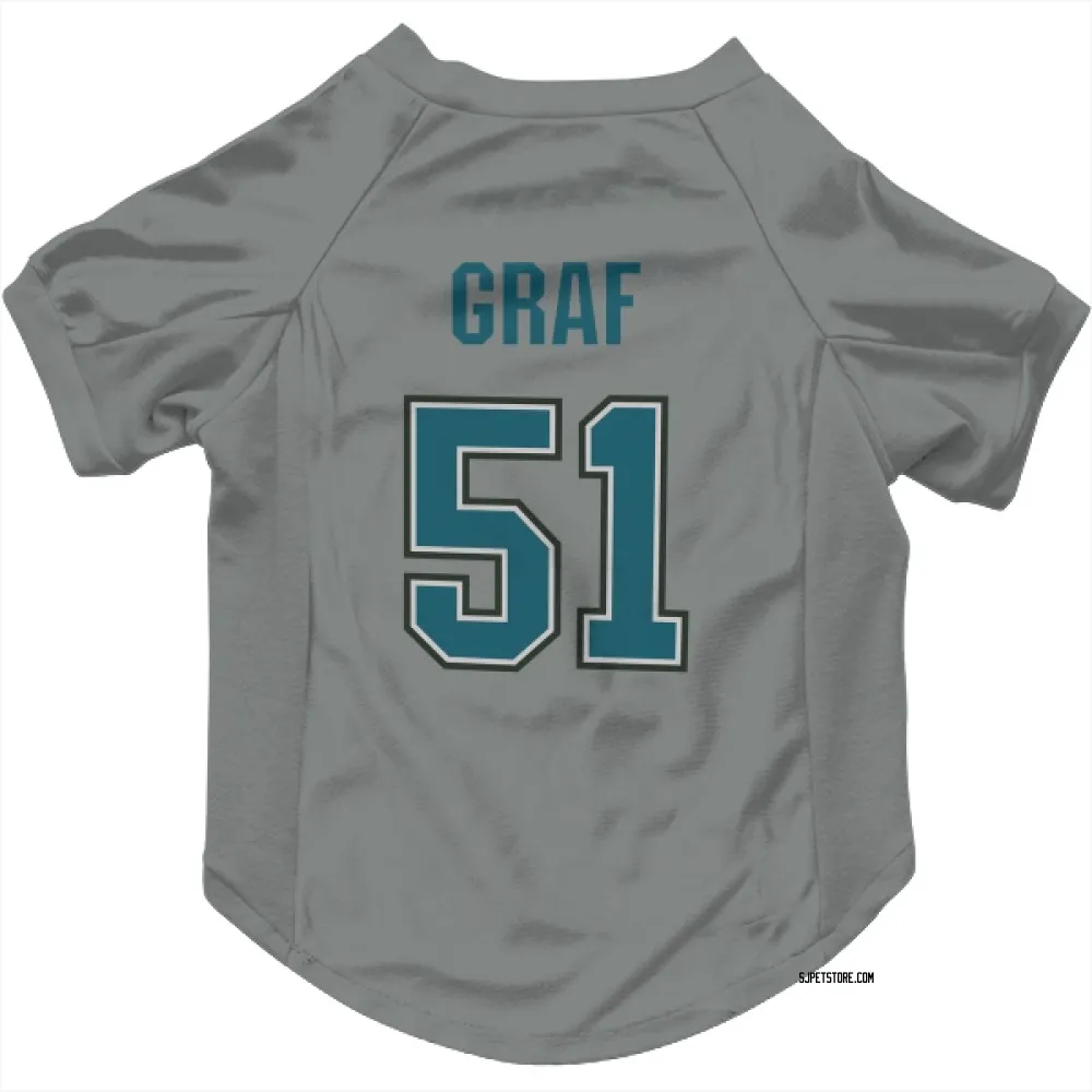 San Jose Sharks Collin Graf Gray Pet Jersey for Dog & Cat