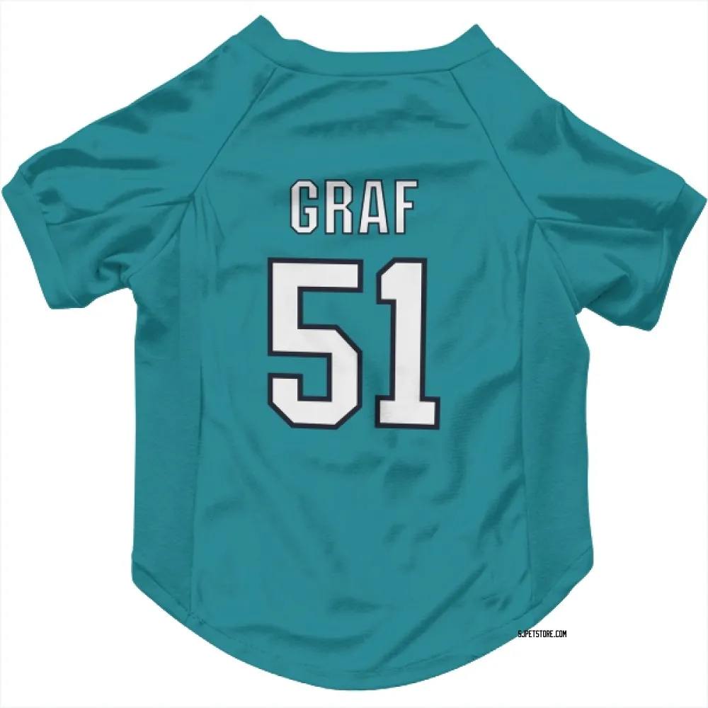 San Jose Sharks Collin Graf Teal Pet Jersey for Dog & Cat