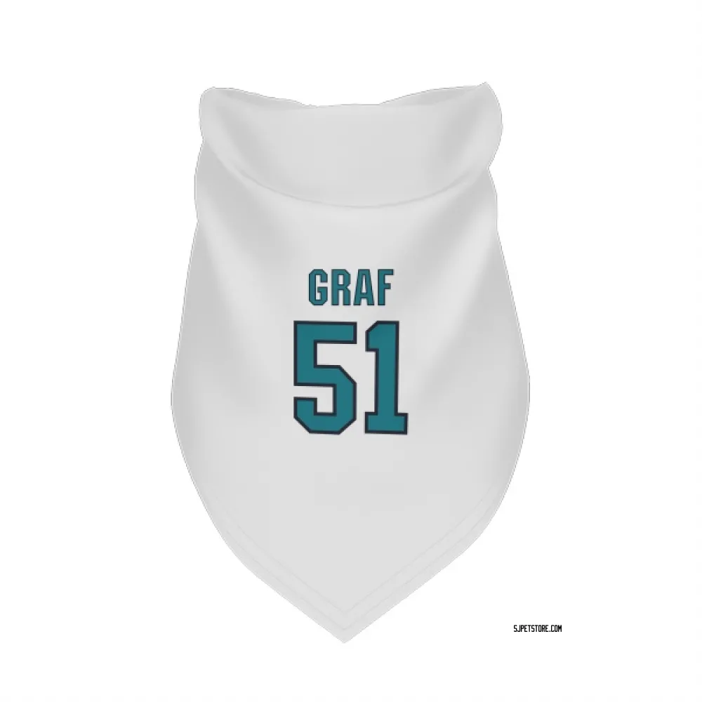 San Jose Sharks Collin Graf White Pet Bandana for Dog & Cat