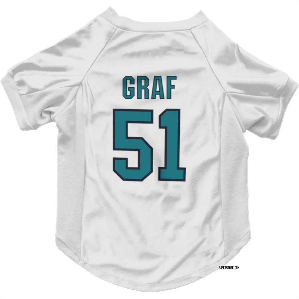 San Jose Sharks Collin Graf White Pet Jersey for Dog & Cat