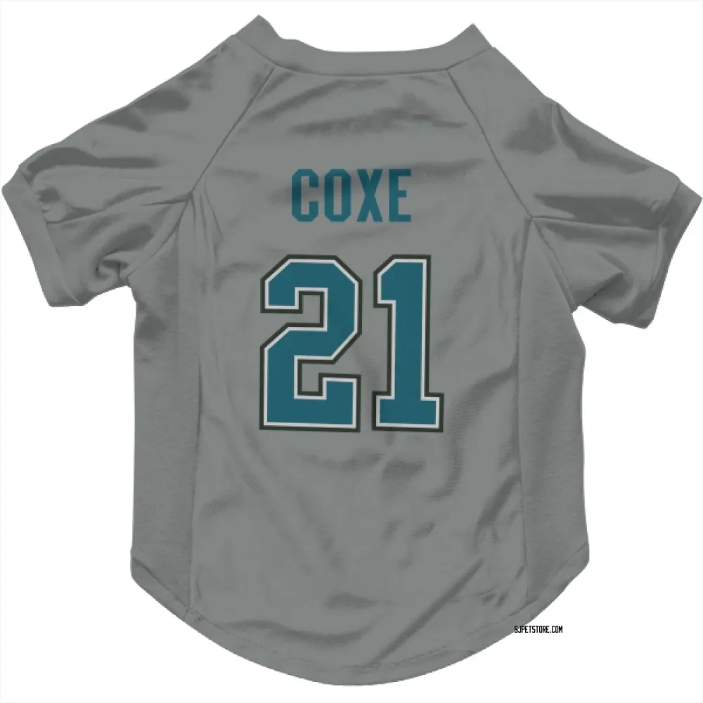 San Jose Sharks Craig Coxe Gray Pet Jersey for Dog & Cat