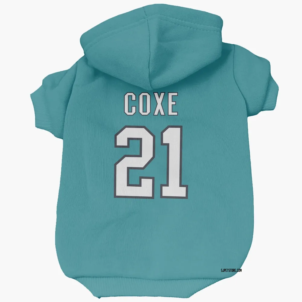 San Jose Sharks Craig Coxe Teal Pet Hoodie for Dog & Cat