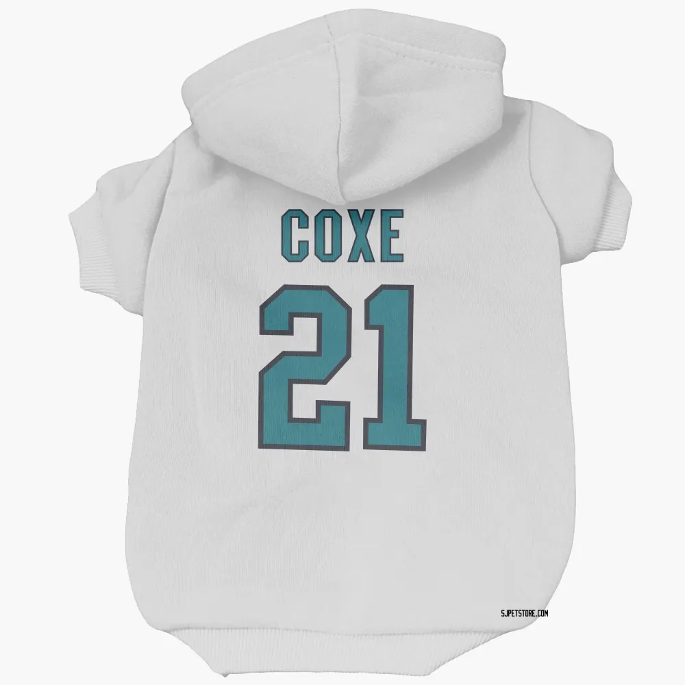 San Jose Sharks Craig Coxe White Pet Hoodie for Dog & Cat