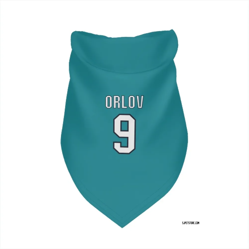 San Jose Sharks Dmitry Orlov Teal Pet Bandana for Dog & Cat