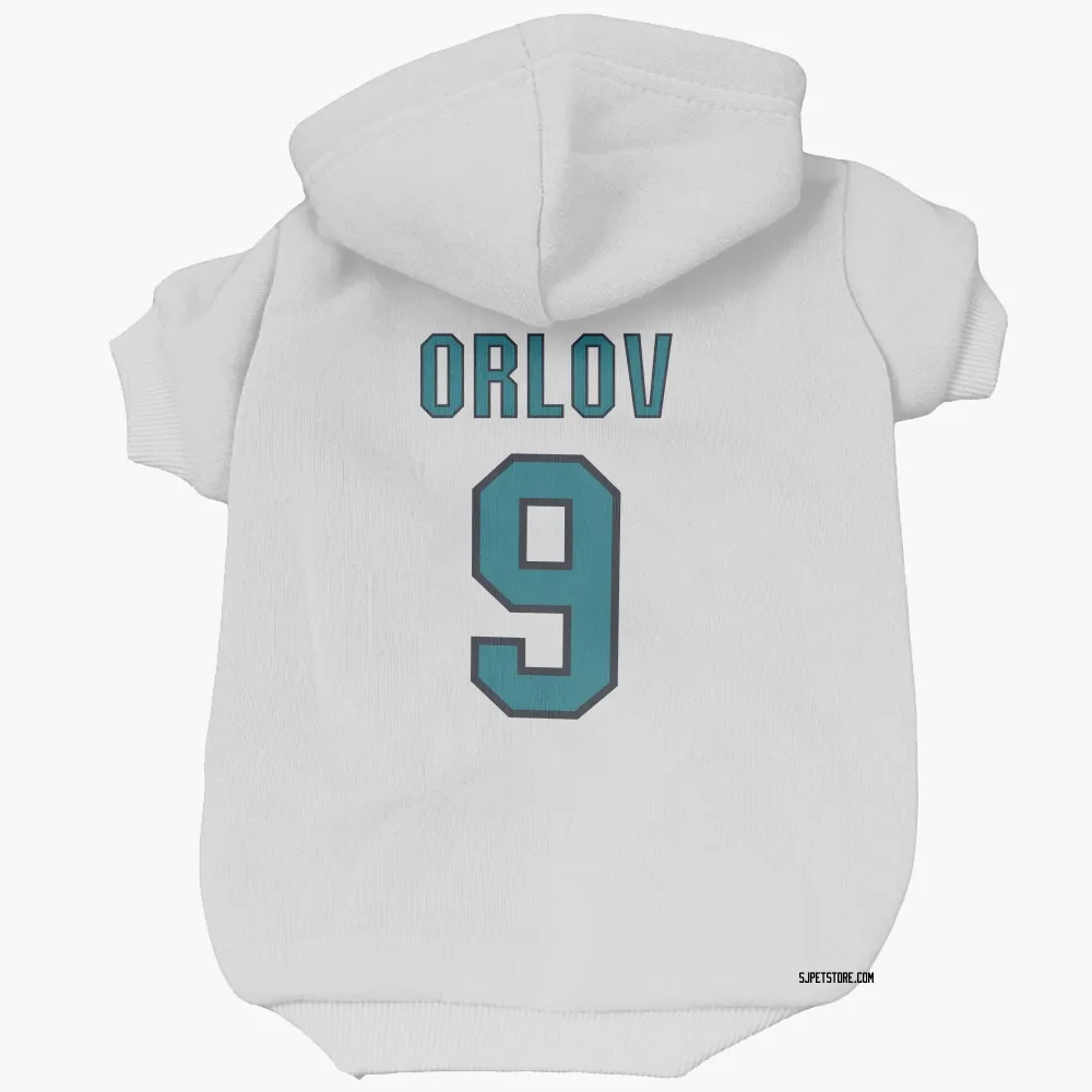 San Jose Sharks Dmitry Orlov White Pet Hoodie for Dog & Cat
