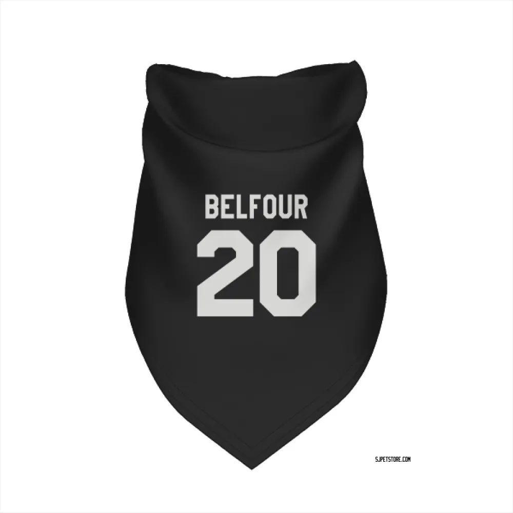 San Jose Sharks Ed Belfour Black White Pet Bandana for Dog & Cat