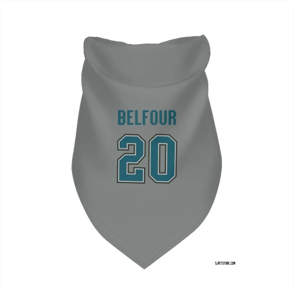 San Jose Sharks Ed Belfour Gray Pet Bandana for Dog & Cat