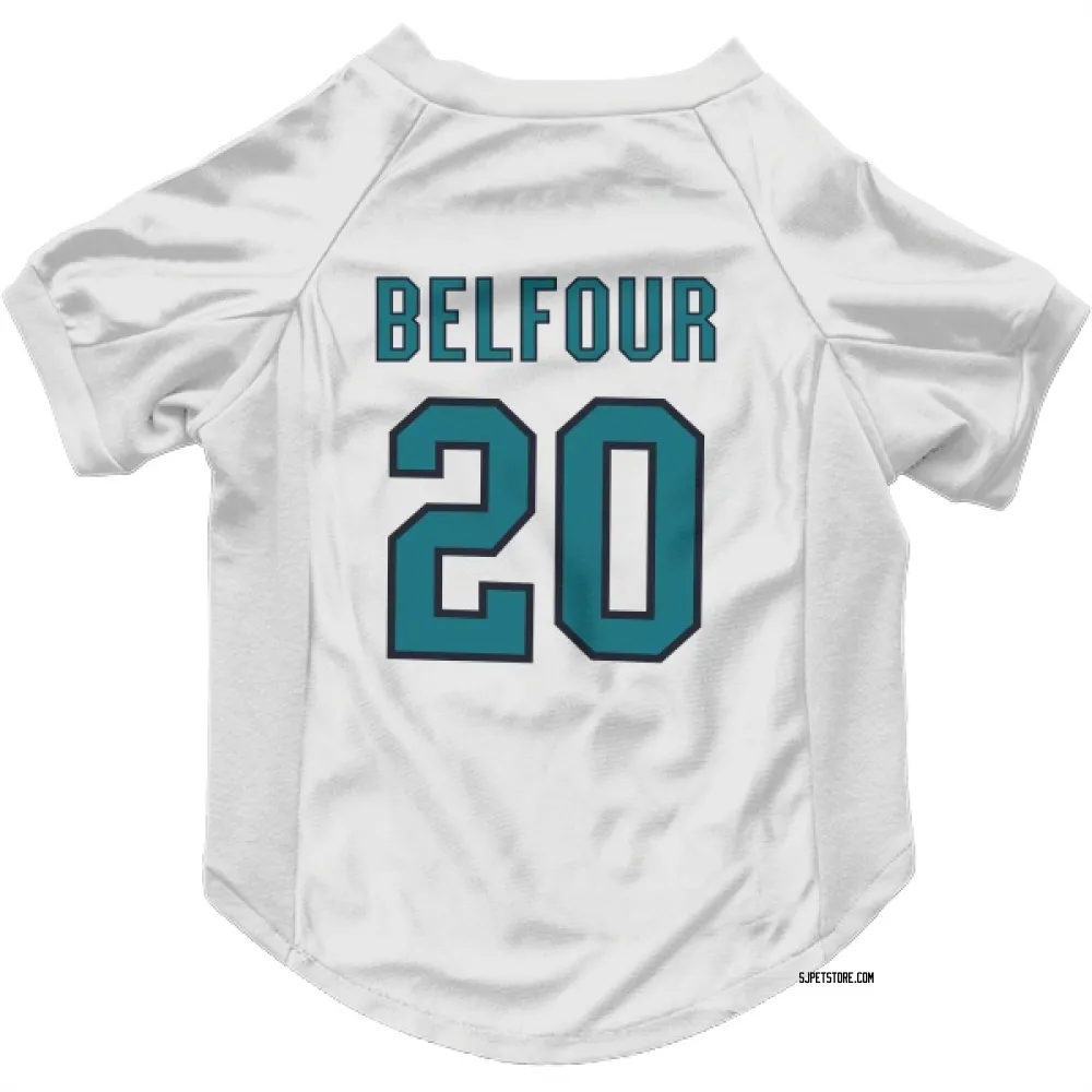 San Jose Sharks Ed Belfour White Pet Jersey for Dog & Cat