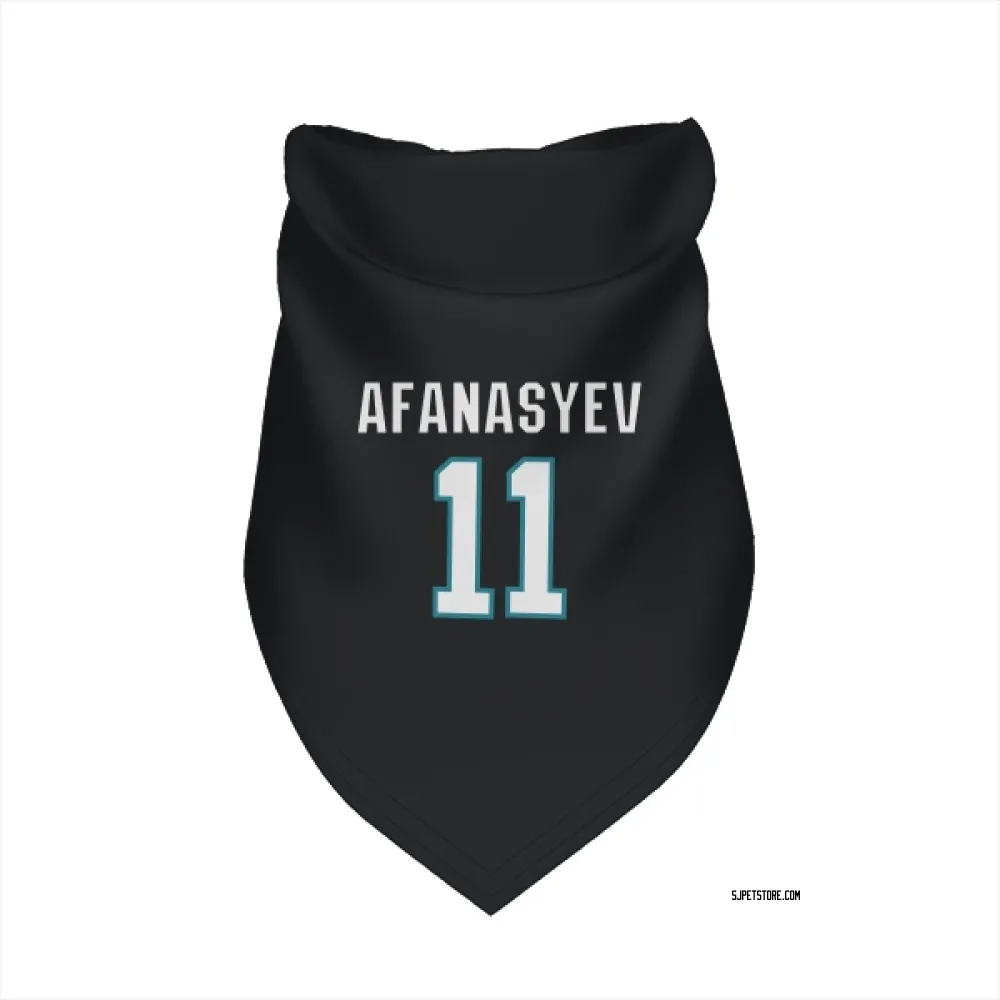 San Jose Sharks Egor Afanasyev Black Pet Bandana for Dog & Cat