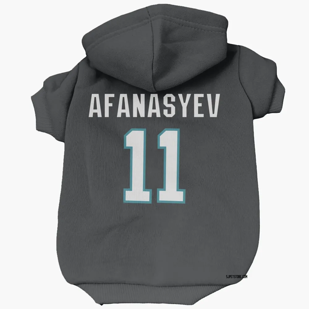 San Jose Sharks Egor Afanasyev Black Pet Hoodie for Dog & Cat