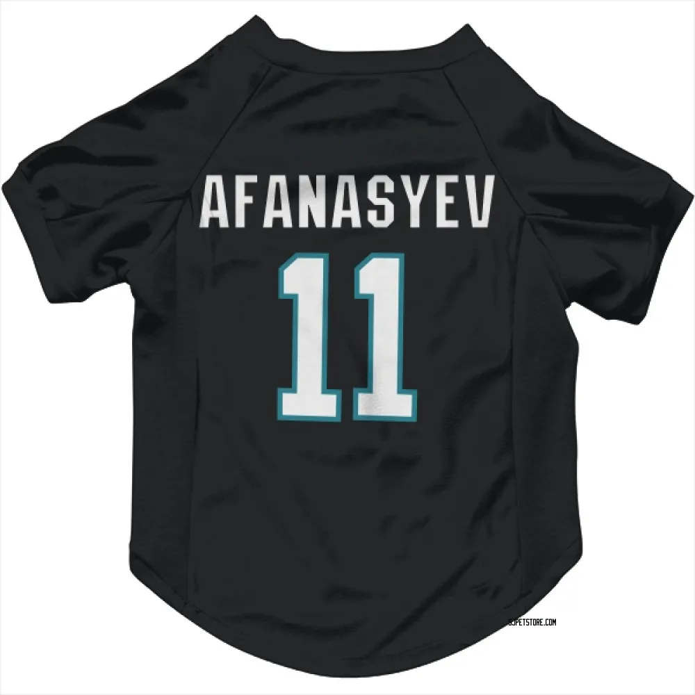 San Jose Sharks Egor Afanasyev Black Pet Jersey for Dog & Cat