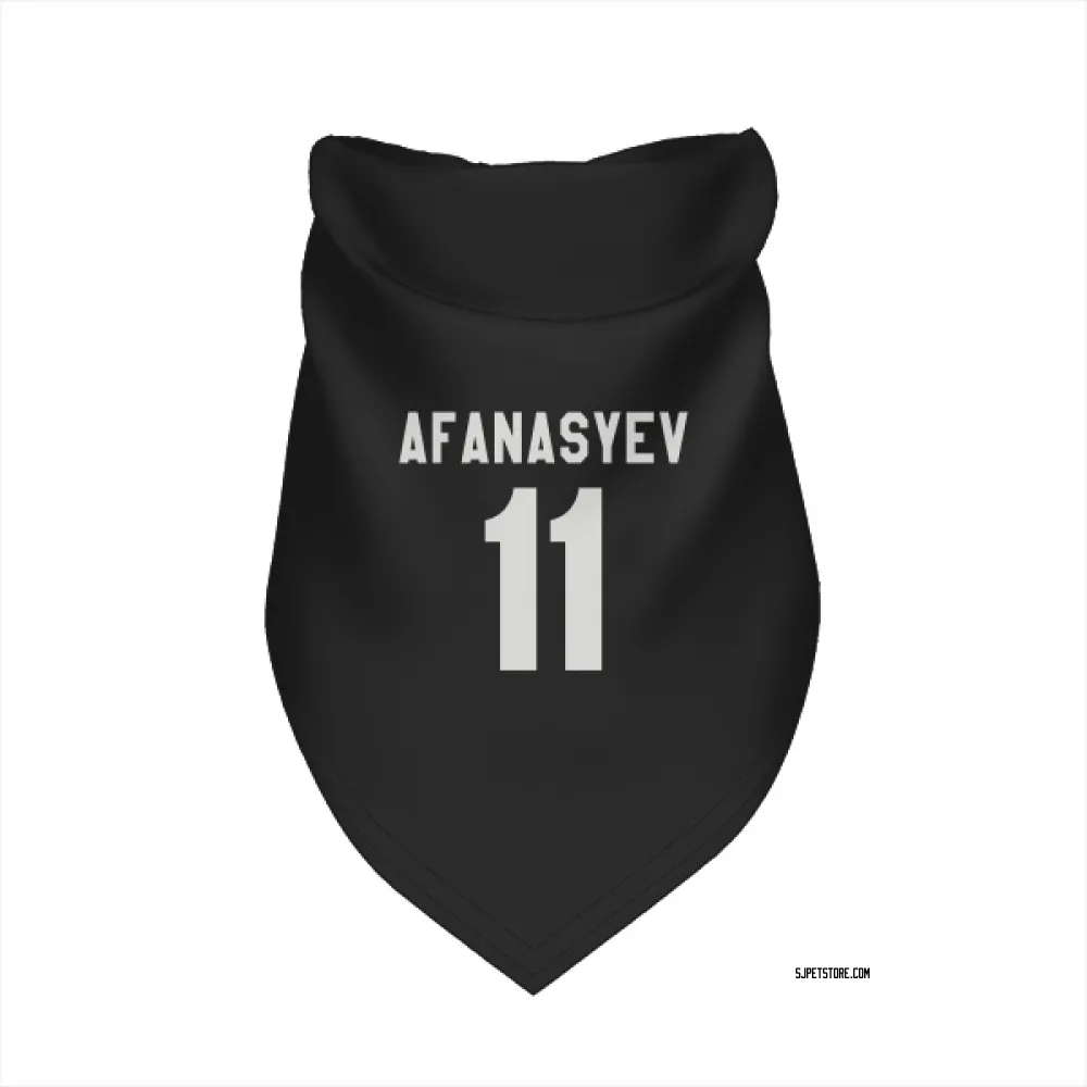San Jose Sharks Egor Afanasyev Black White Pet Bandana for Dog & Cat