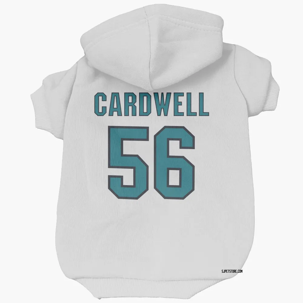San Jose Sharks Ethan Cardwell White Pet Hoodie for Dog & Cat