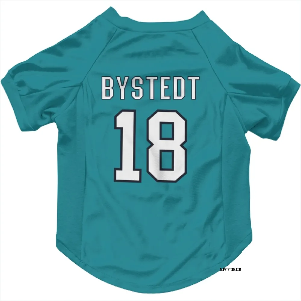 San Jose Sharks Filip Bystedt Teal Pet Jersey for Dog & Cat
