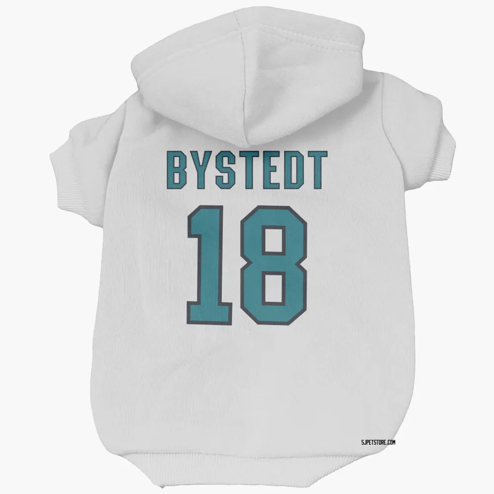 San Jose Sharks Filip Bystedt White Pet Hoodie for Dog & Cat