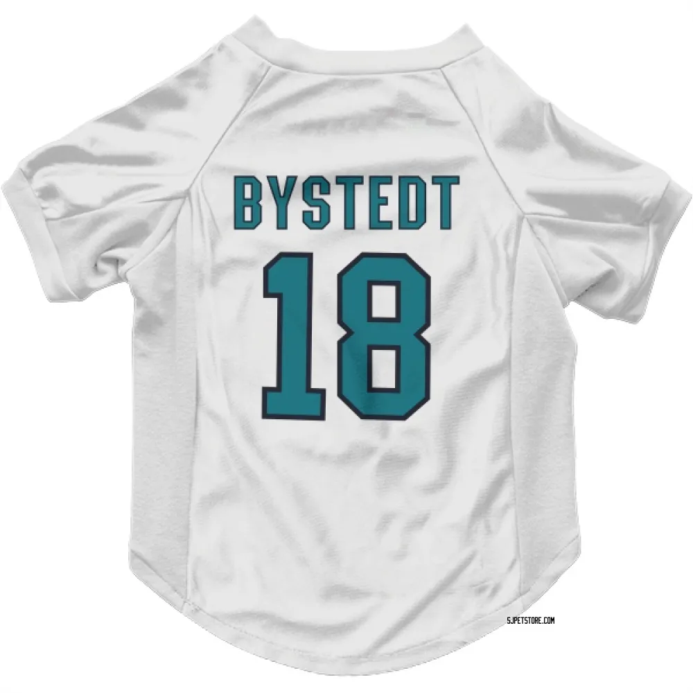San Jose Sharks Filip Bystedt White Pet Jersey for Dog & Cat