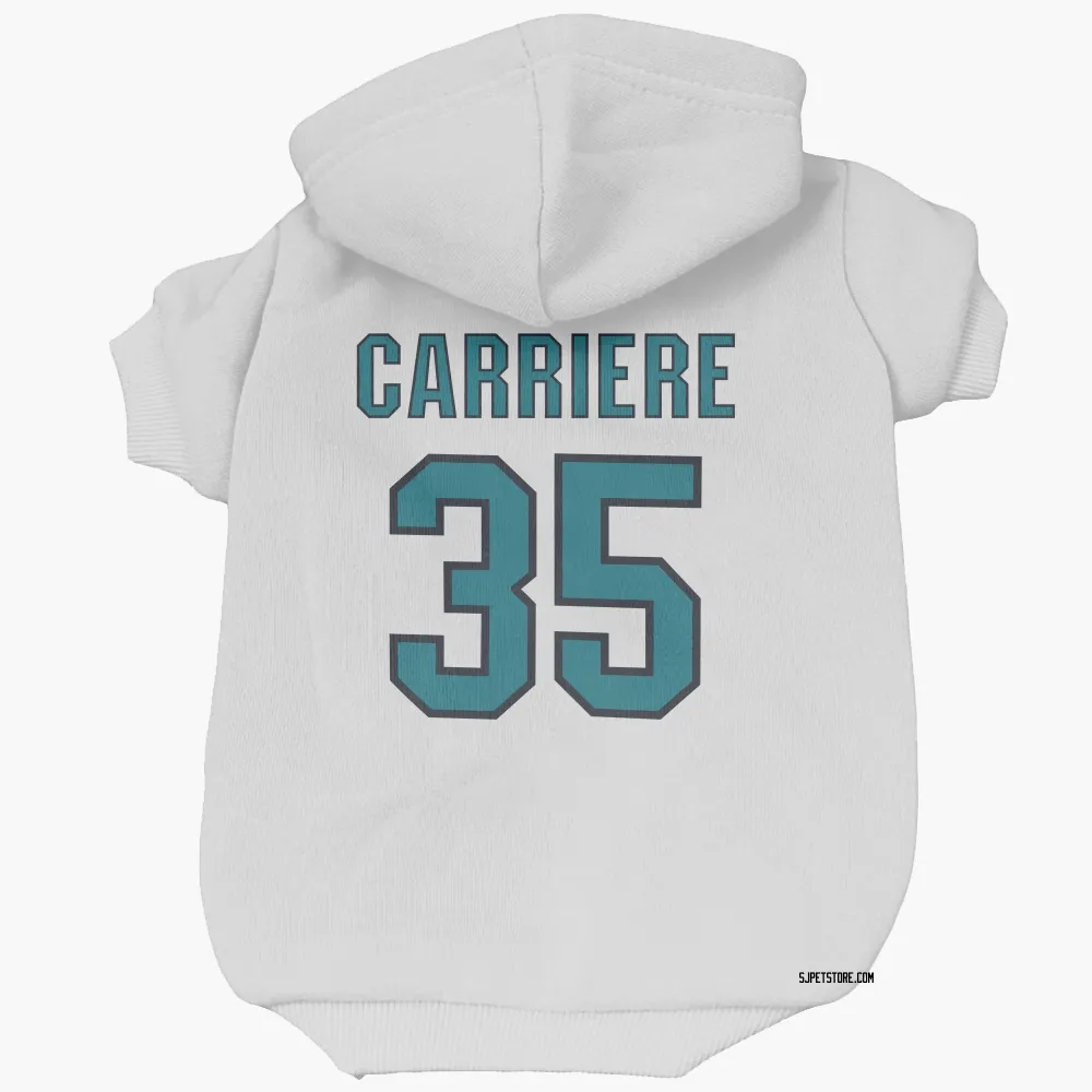 San Jose Sharks Gabriel Carriere White Pet Hoodie for Dog & Cat