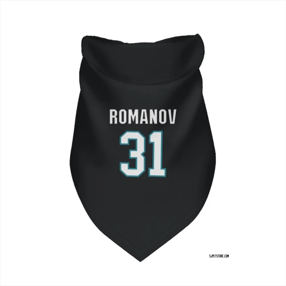 San Jose Sharks Georgi Romanov Black Pet Bandana for Dog & Cat