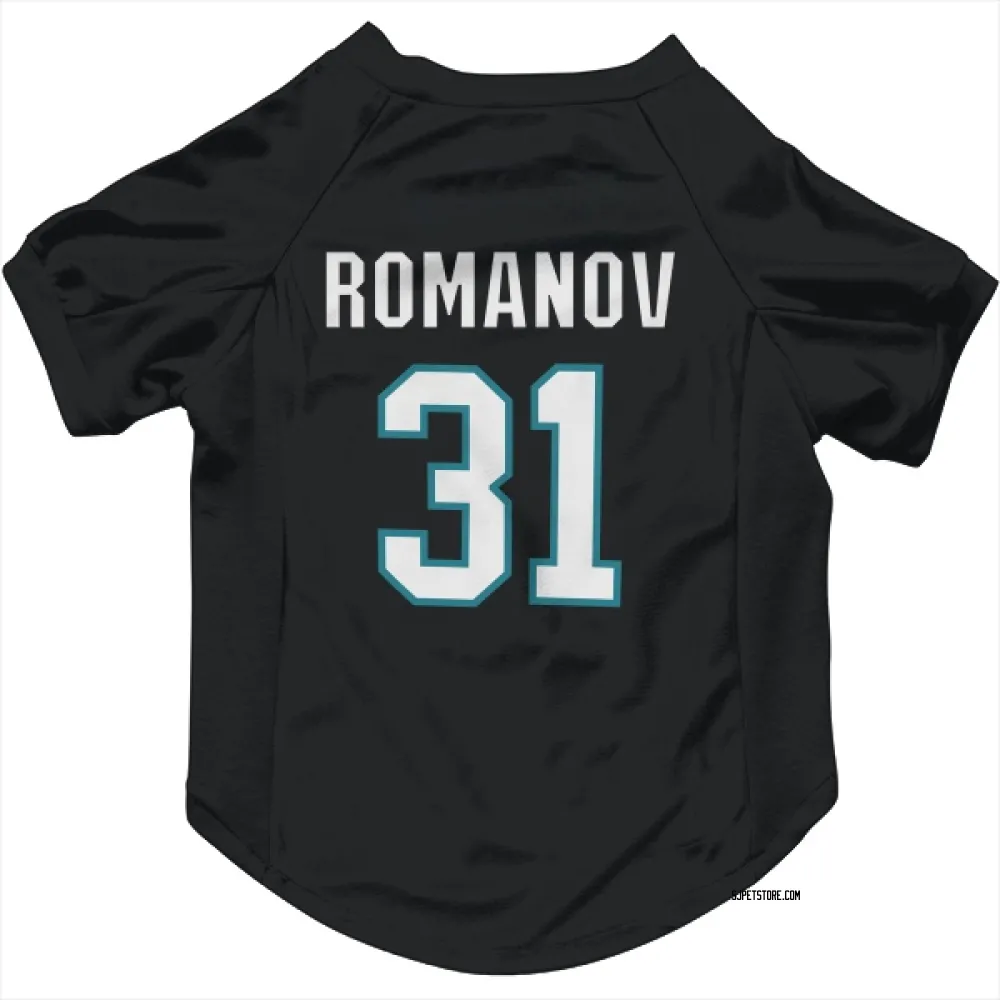 San Jose Sharks Georgi Romanov Black Pet Jersey for Dog & Cat