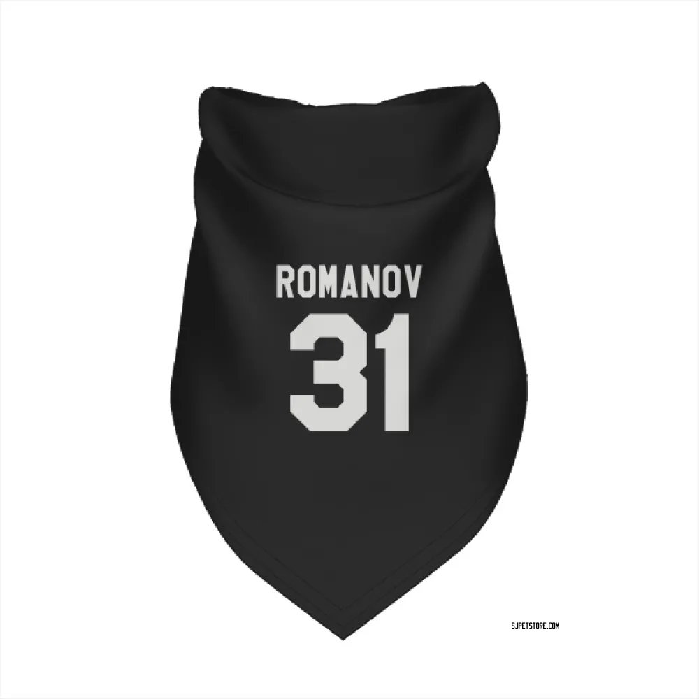 San Jose Sharks Georgi Romanov Black White Pet Bandana for Dog & Cat