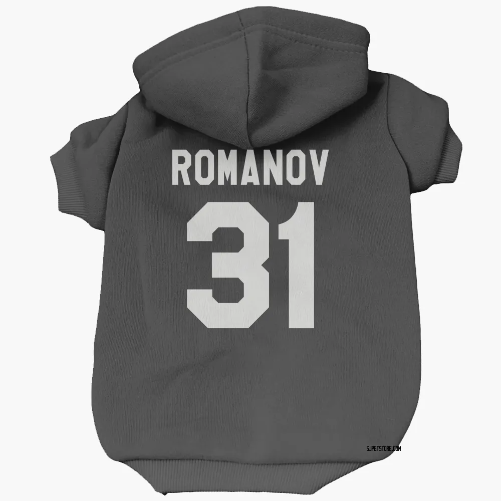 San Jose Sharks Georgi Romanov Black White Pet Hoodie for Dog & Cat