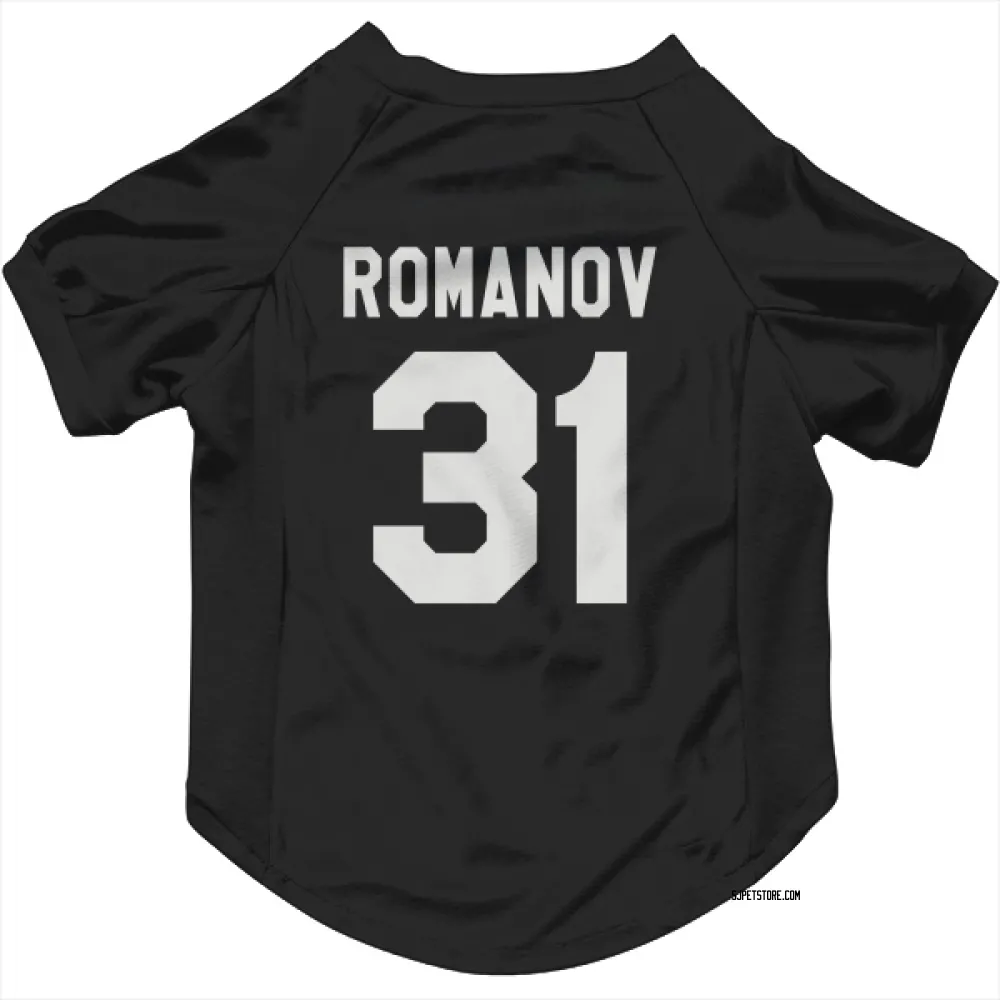 San Jose Sharks Georgi Romanov Black White Pet Jersey for Dog & Cat
