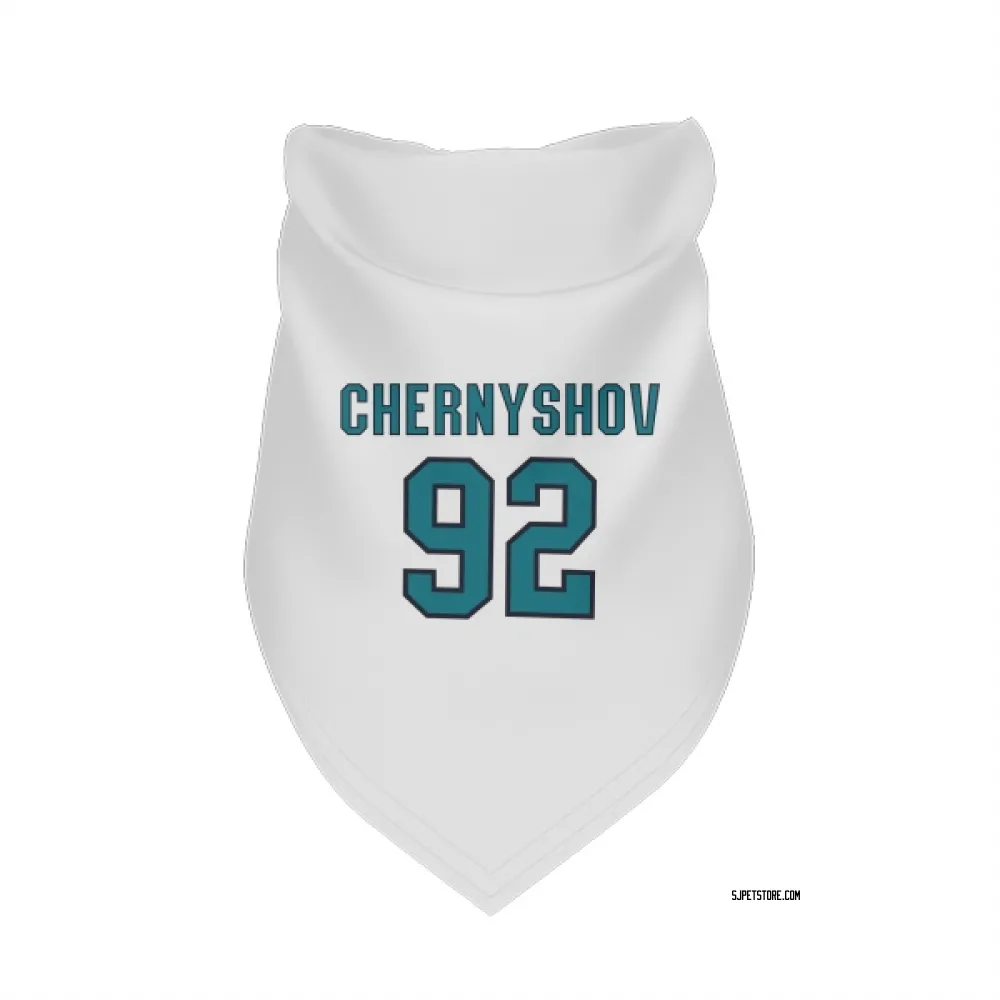 San Jose Sharks Igor Chernyshov White Pet Bandana for Dog & Cat