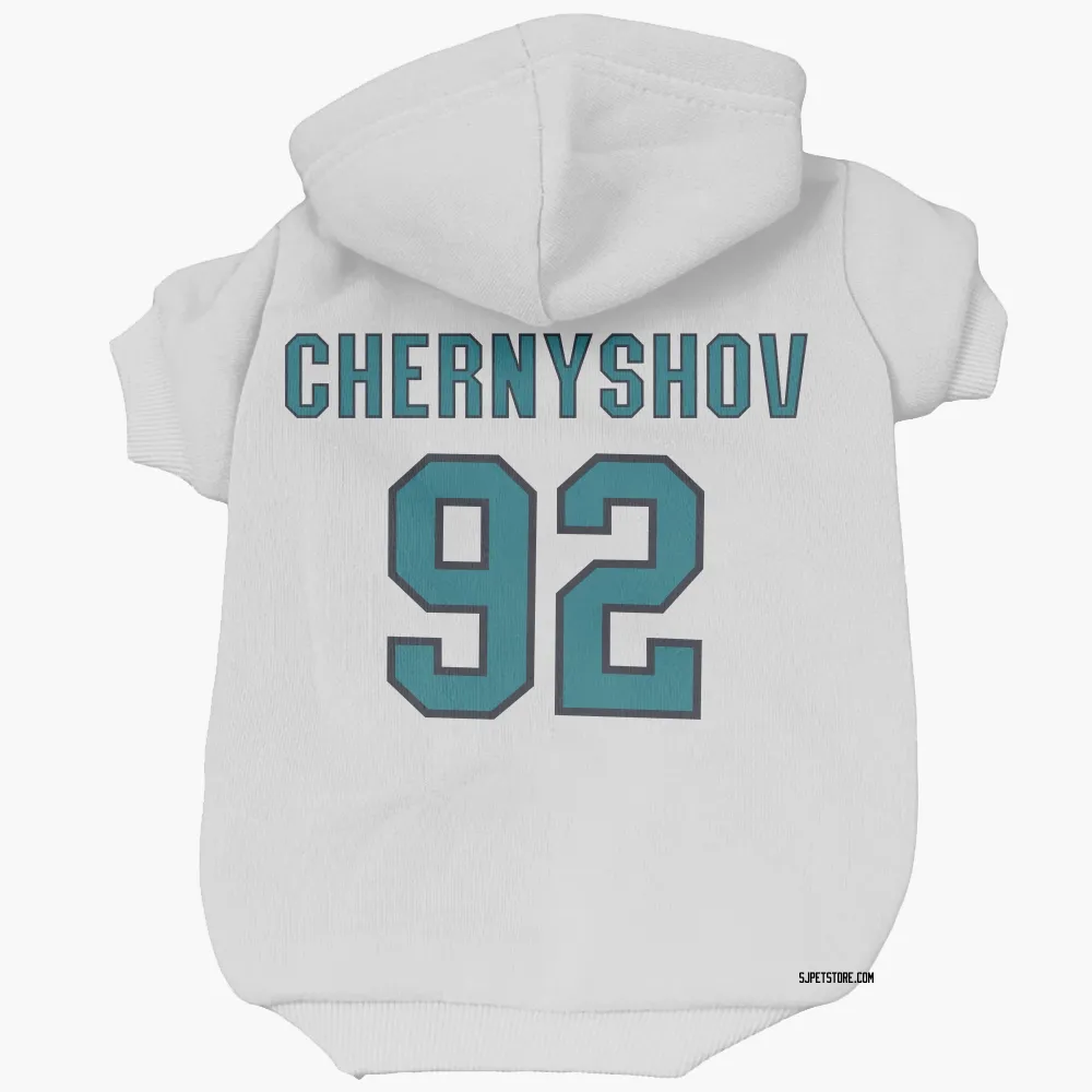 San Jose Sharks Igor Chernyshov White Pet Hoodie for Dog & Cat