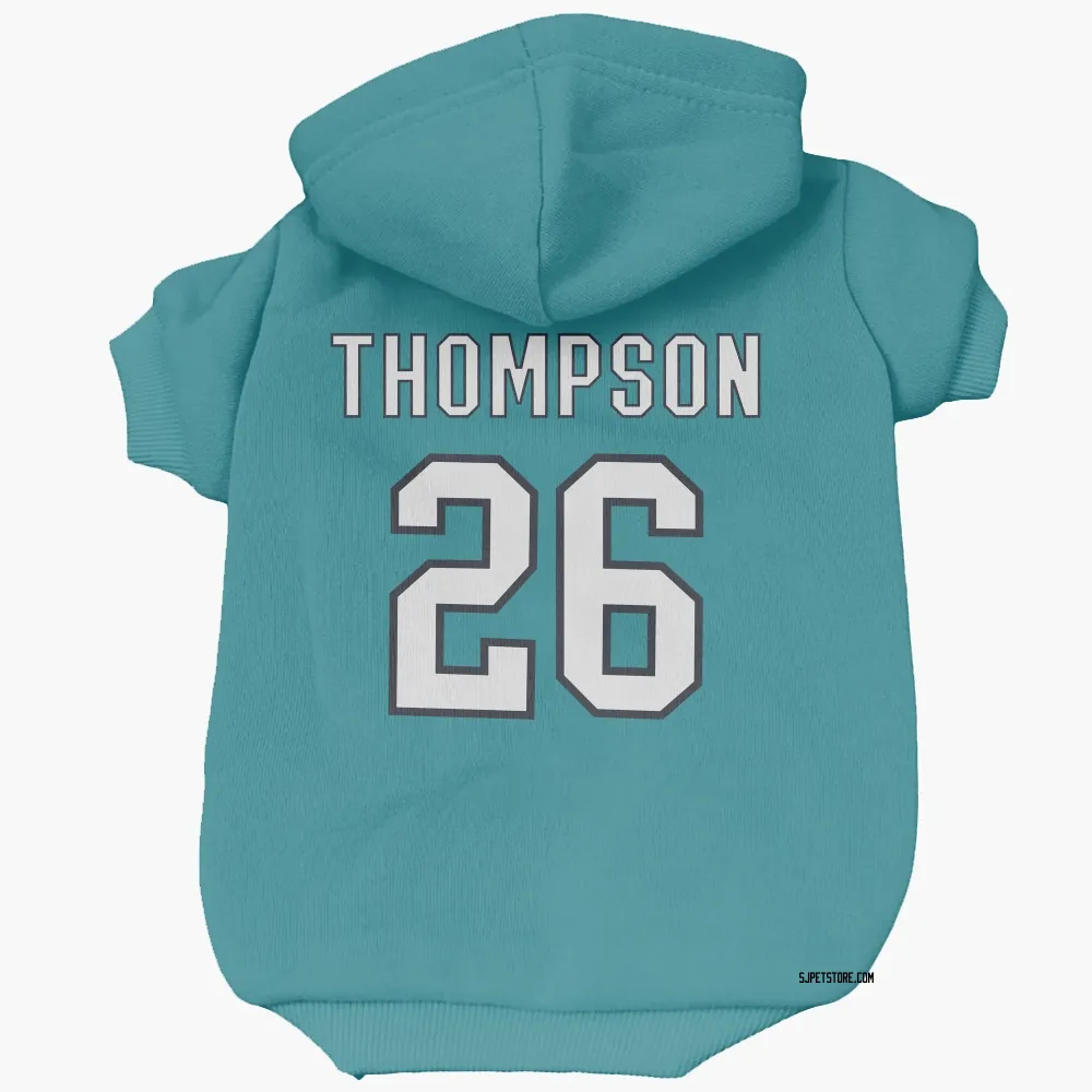 San Jose Sharks Jack Thompson Teal Pet Hoodie for Dog & Cat