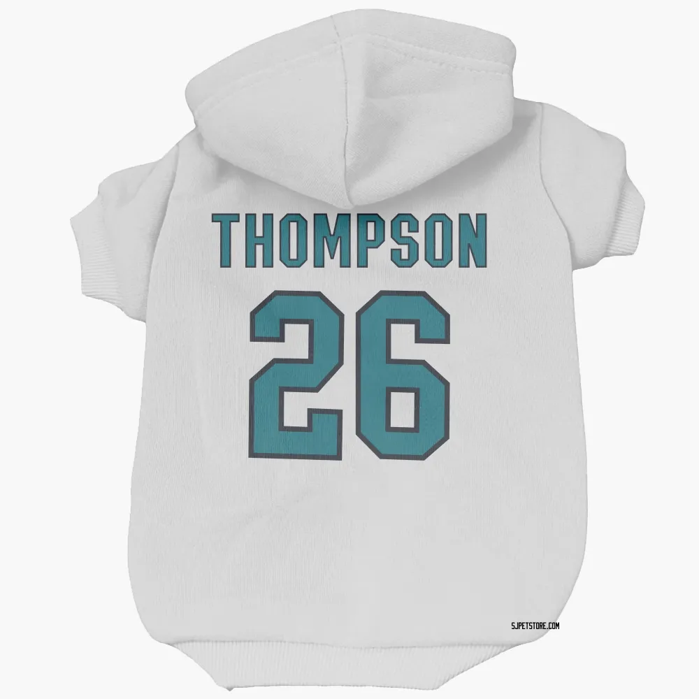 San Jose Sharks Jack Thompson White Pet Hoodie for Dog & Cat