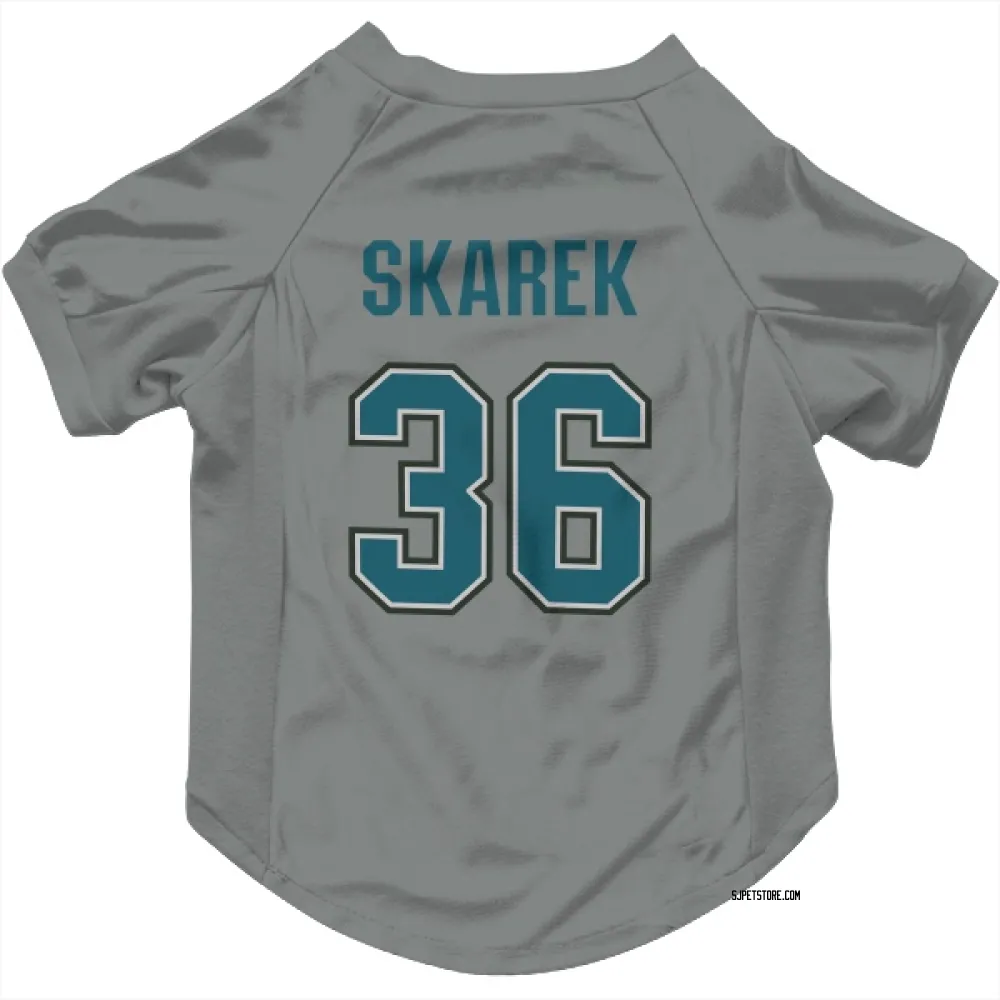 San Jose Sharks Jakub Skarek Gray Pet Jersey for Dog & Cat
