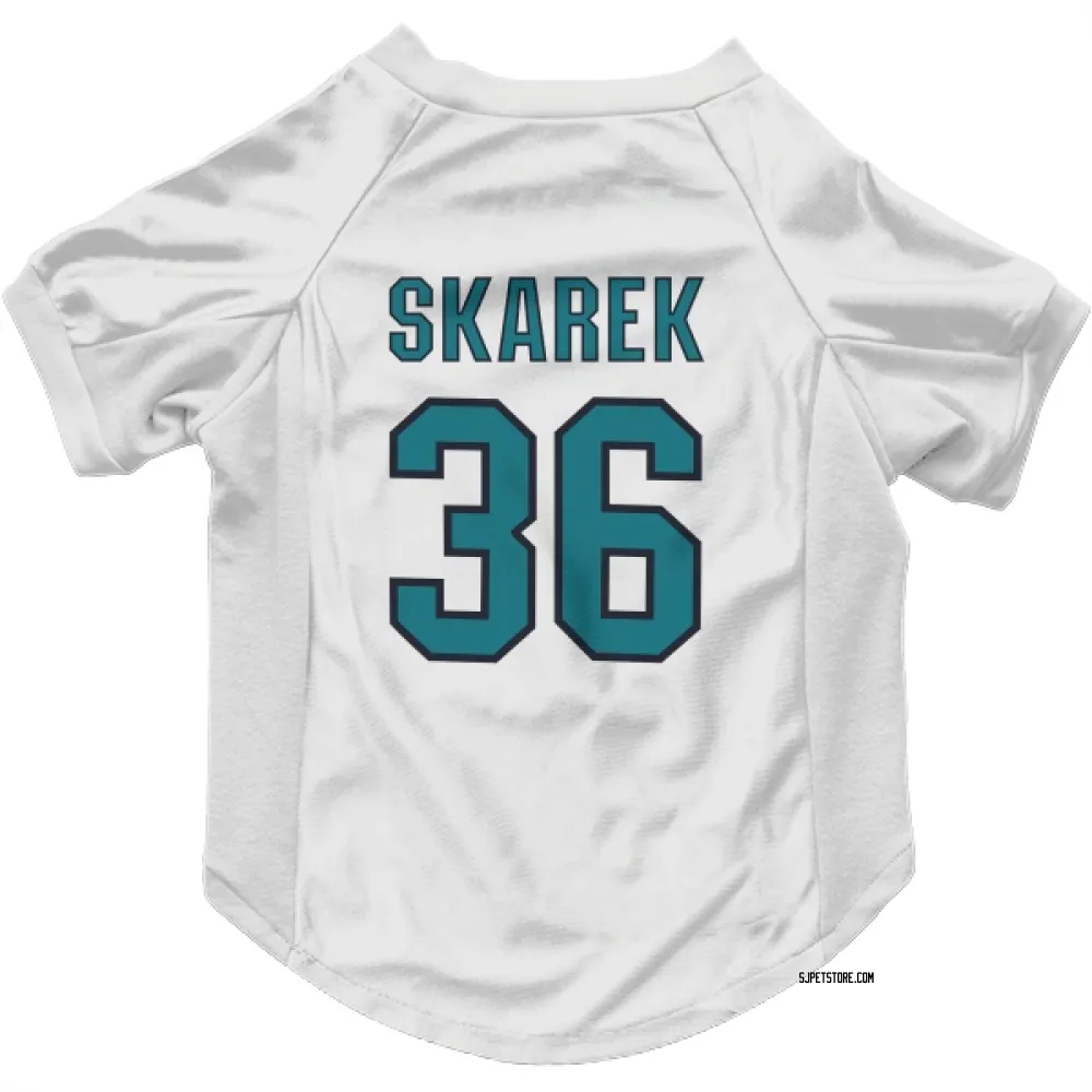 San Jose Sharks Jakub Skarek White Pet Jersey for Dog & Cat