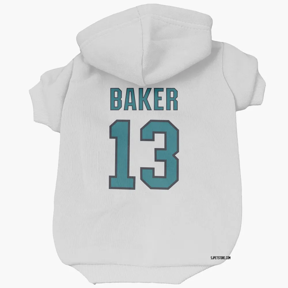 San Jose Sharks Jamie Baker White Pet Hoodie for Dog & Cat
