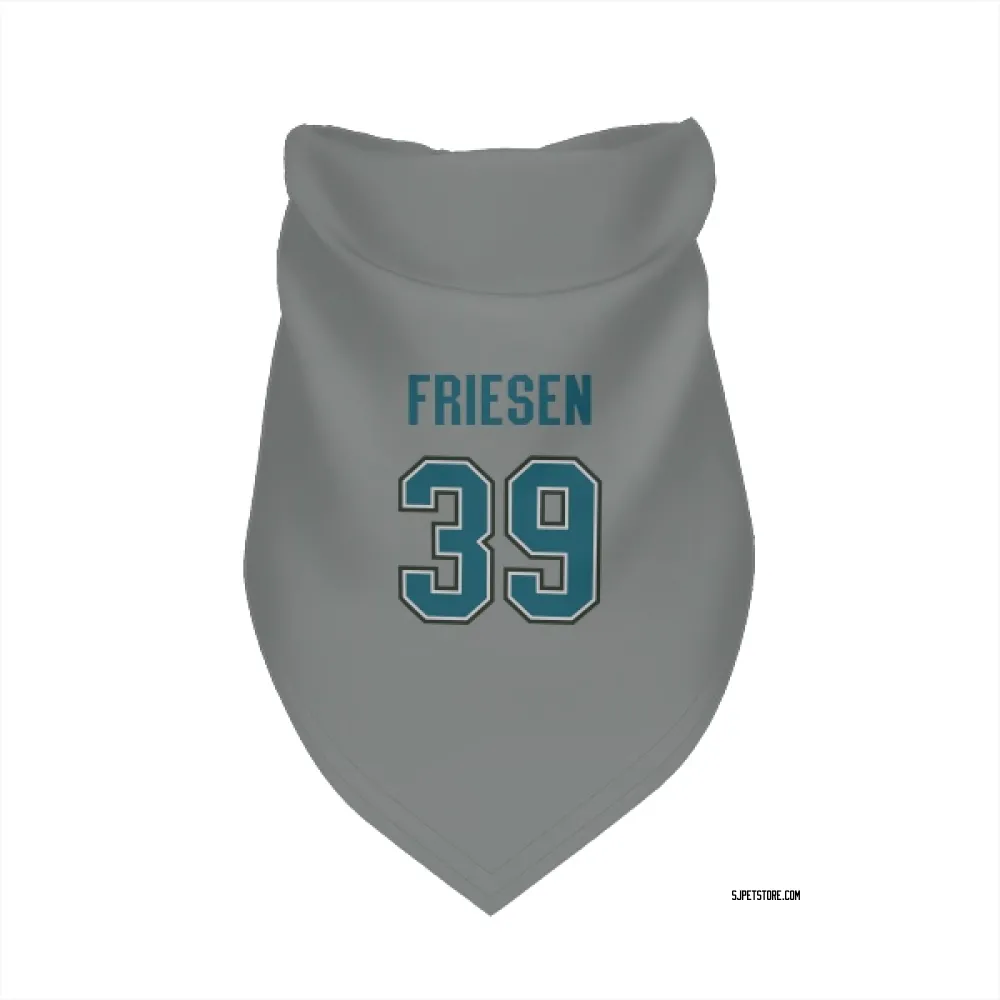 San Jose Sharks Jeff Friesen Gray Pet Bandana for Dog & Cat