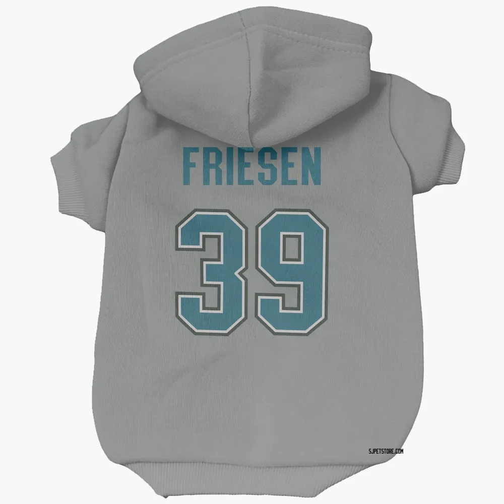 San Jose Sharks Jeff Friesen Gray Pet Hoodie for Dog & Cat