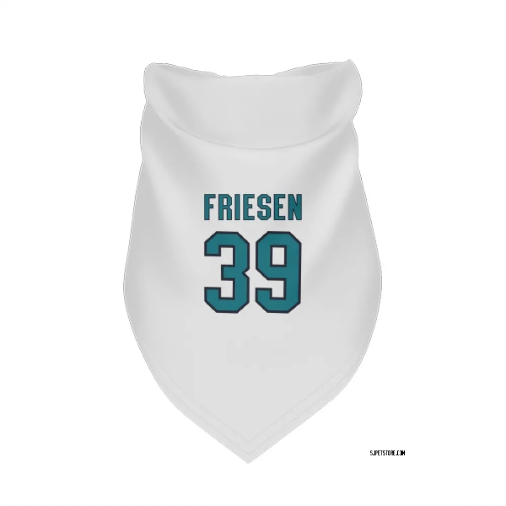 San Jose Sharks Jeff Friesen White Pet Bandana for Dog & Cat