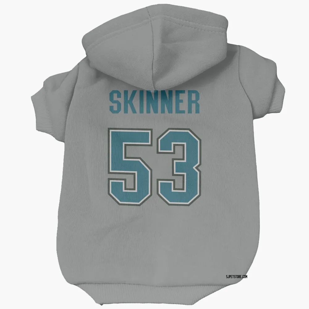 San Jose Sharks Jeff Skinner Gray Pet Hoodie for Dog & Cat