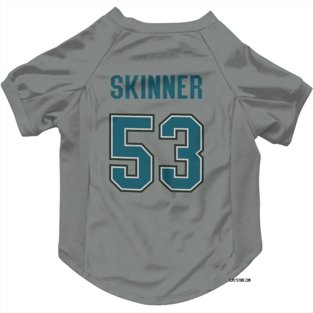 San Jose Sharks Jeff Skinner Gray Pet Jersey for Dog & Cat