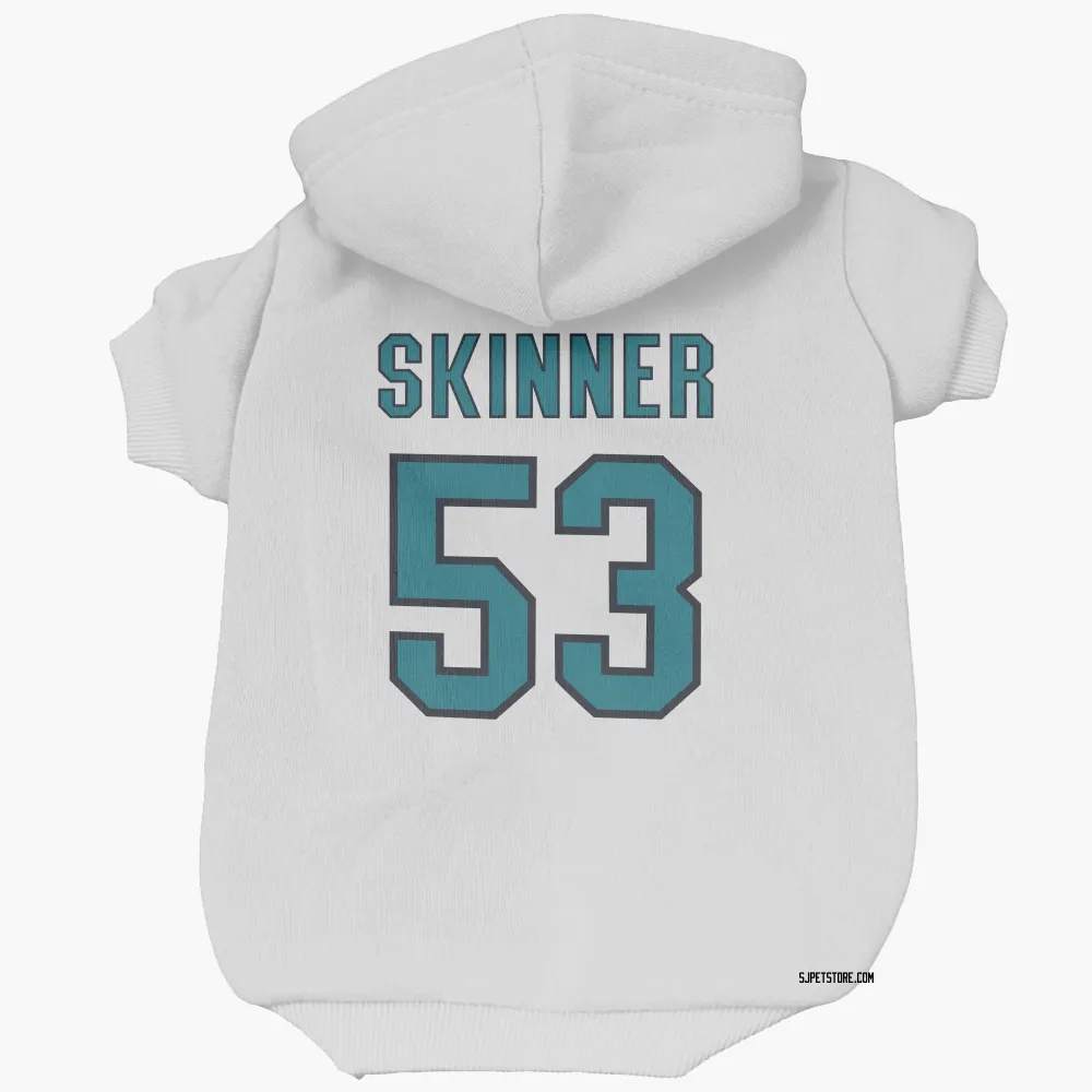 San Jose Sharks Jeff Skinner White Pet Hoodie for Dog & Cat