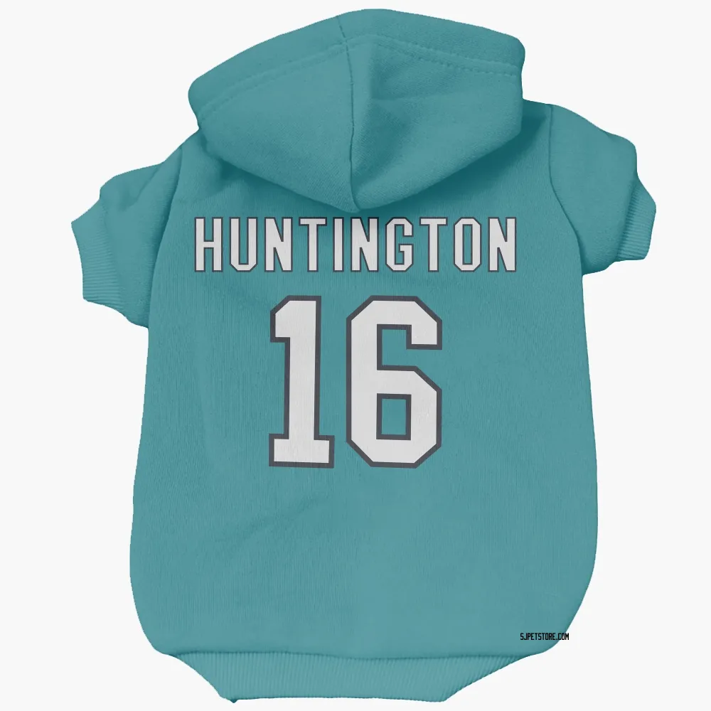 San Jose Sharks Jimmy Huntington Teal Pet Hoodie for Dog & Cat