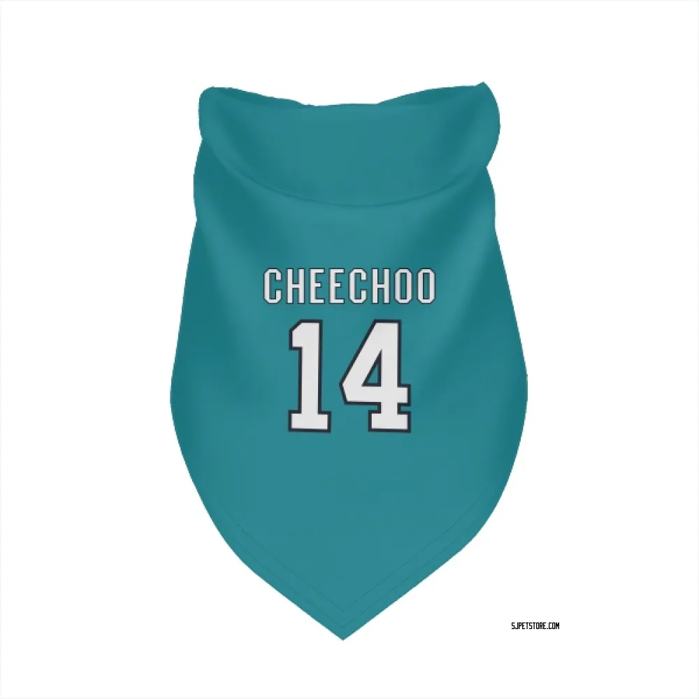 San Jose Sharks Jonathan Cheechoo Teal Pet Bandana for Dog & Cat