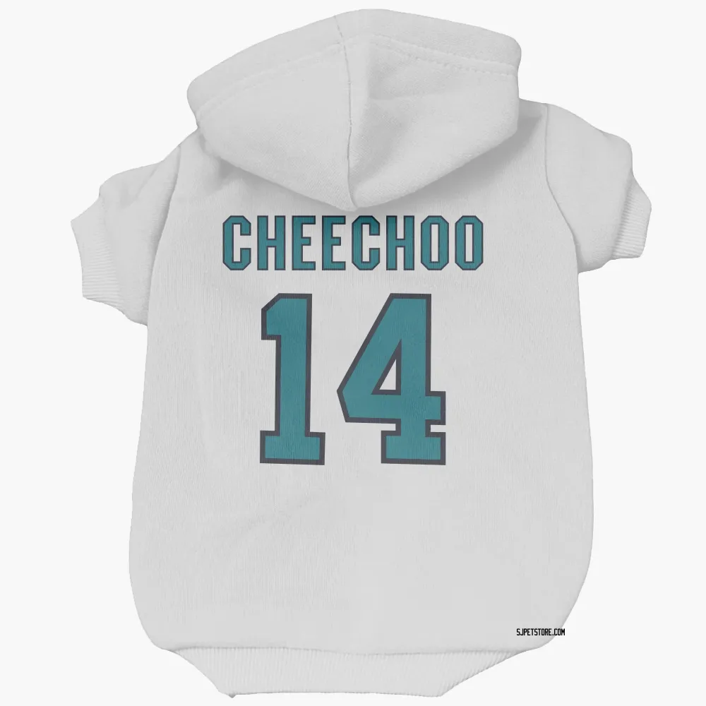 San Jose Sharks Jonathan Cheechoo White Pet Hoodie for Dog & Cat