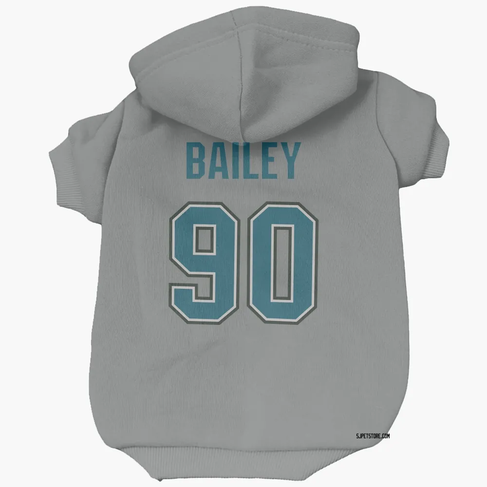 San Jose Sharks Justin Bailey Gray Pet Hoodie for Dog & Cat