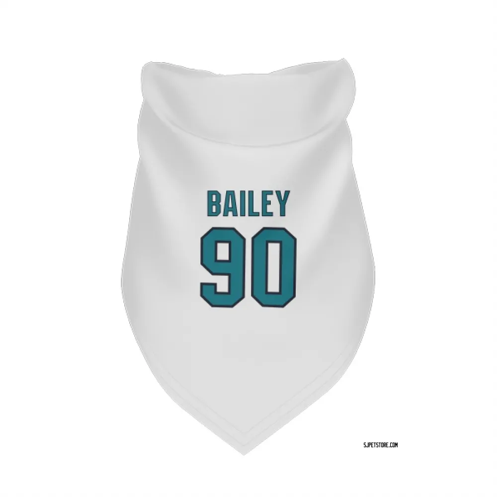 San Jose Sharks Justin Bailey White Pet Bandana for Dog & Cat