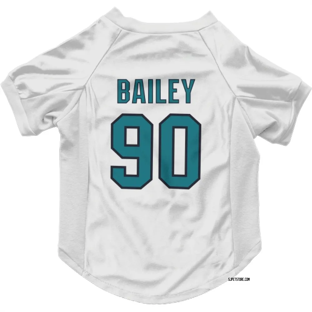 San Jose Sharks Justin Bailey White Pet Jersey for Dog & Cat